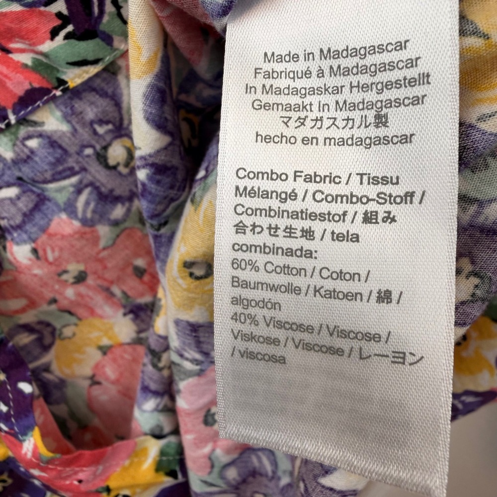 J.Crew Mens Floral Short Sleeve Button Down Shirt Pink Purple Yellow Small - Picture 4 of 5